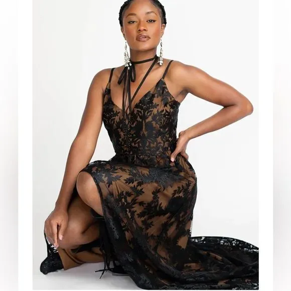 JOYFOLIE HOLLI LACE DRESS IN BLACK NWT SMALL - Picture 5 of 9